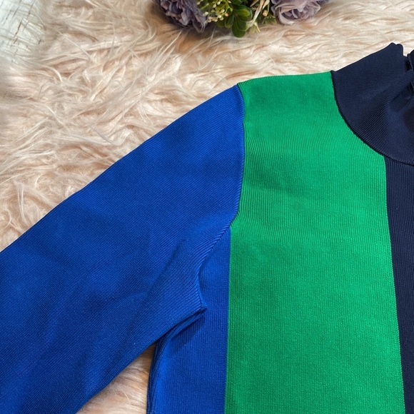 Tory Sport Knit Colorblock Turtleneck Long Sleeve Top sz XS - Picture 4 of 9